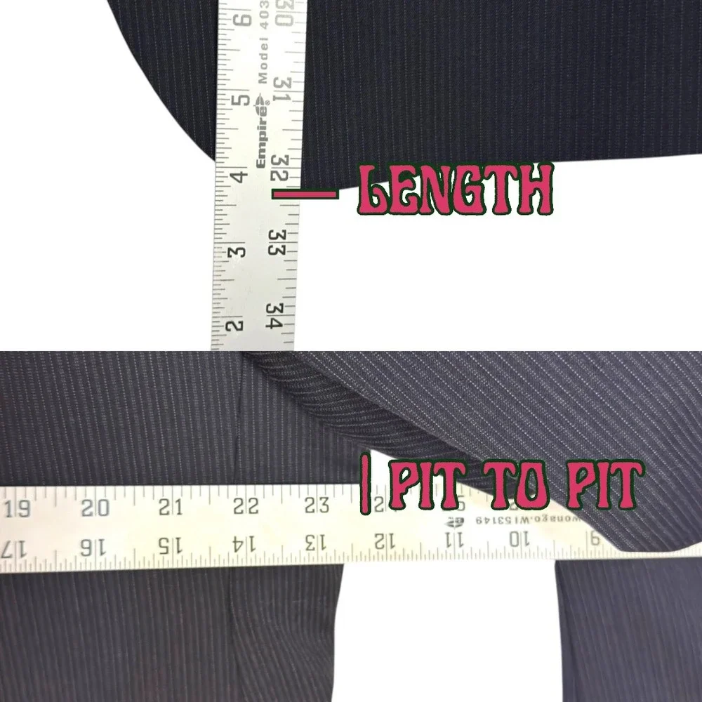 Ralph Lauren Blazer 48R Navy Pinstripe Wool 2-Button Suit Jacket Professional
